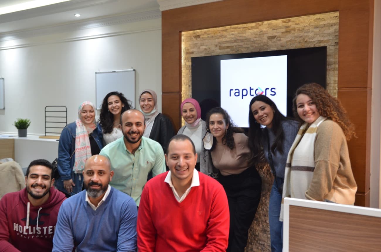 The whole Raptors team together for one photo in the Cairo office.
